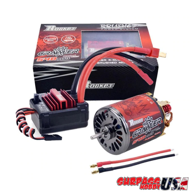 Rocket 540 Plus 5Slot Brushed Crawler Motor/ESC Combo Surpass Hobby