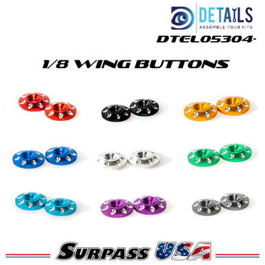 Hobby Details 1/8 LW Aluminum Wing Buttons 18mm (2)