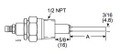 Eclipse 13312-1 Flame Rod, 1/2" NPT, Length 12"