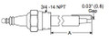 Eclipse 13499-1 Spark Ignitor, 3/4" NPT, Length 6"