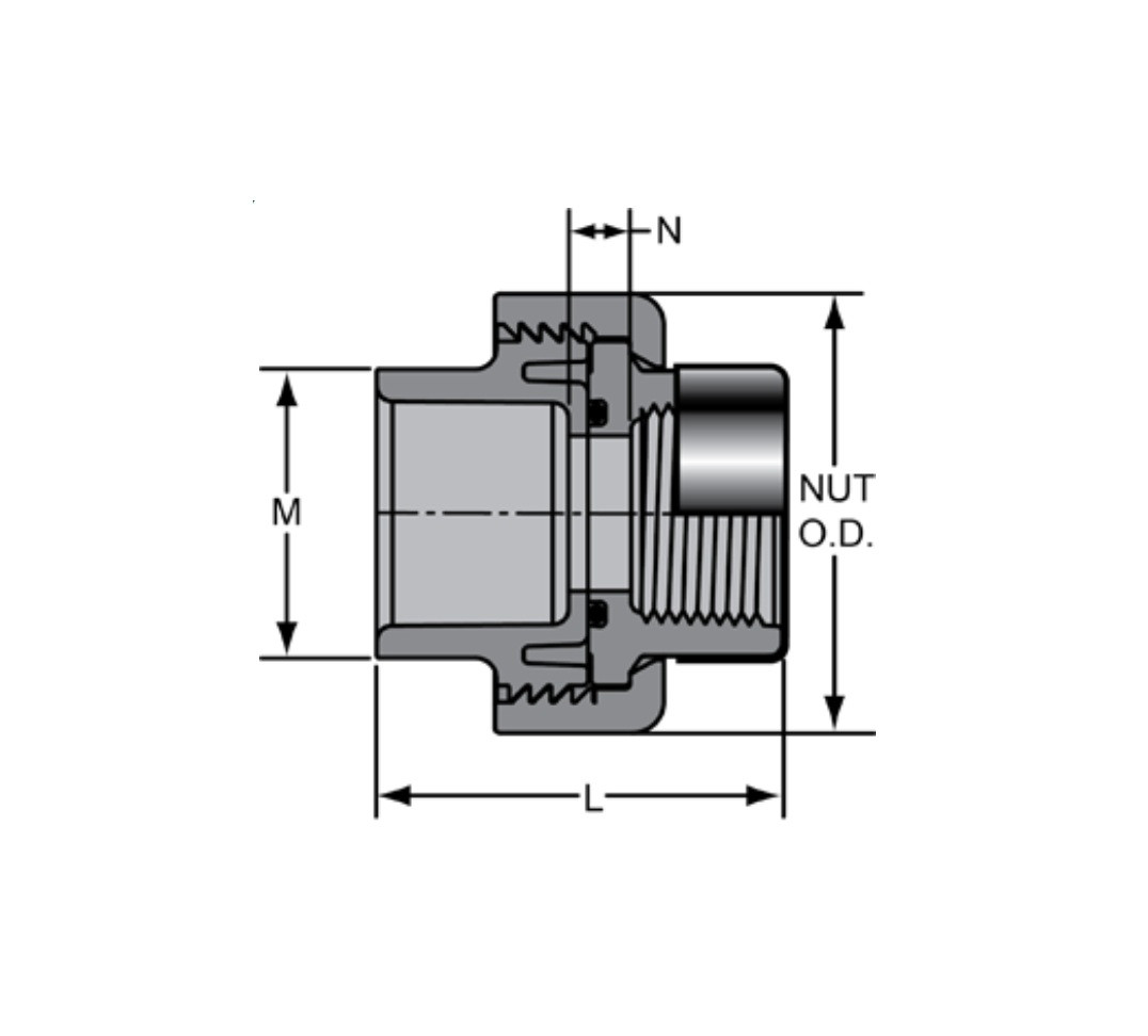 Spears 8059-060C Union, 6" Sch 80, CPVC, SOC - Specs