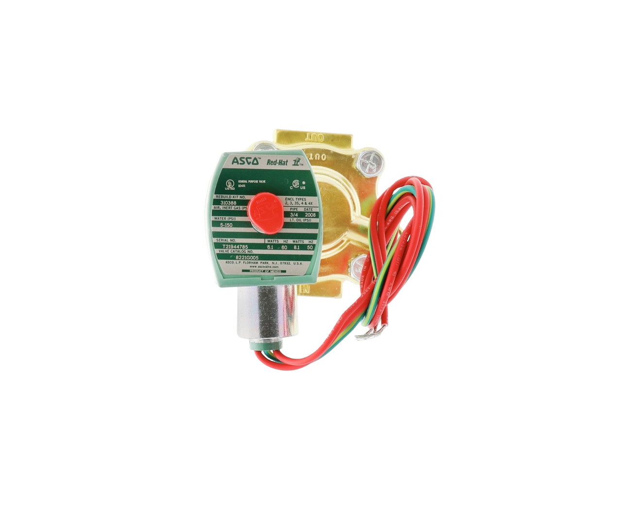 Asco 8221G005-120/60 Solenoid Valve, 2-Way, 3/4"