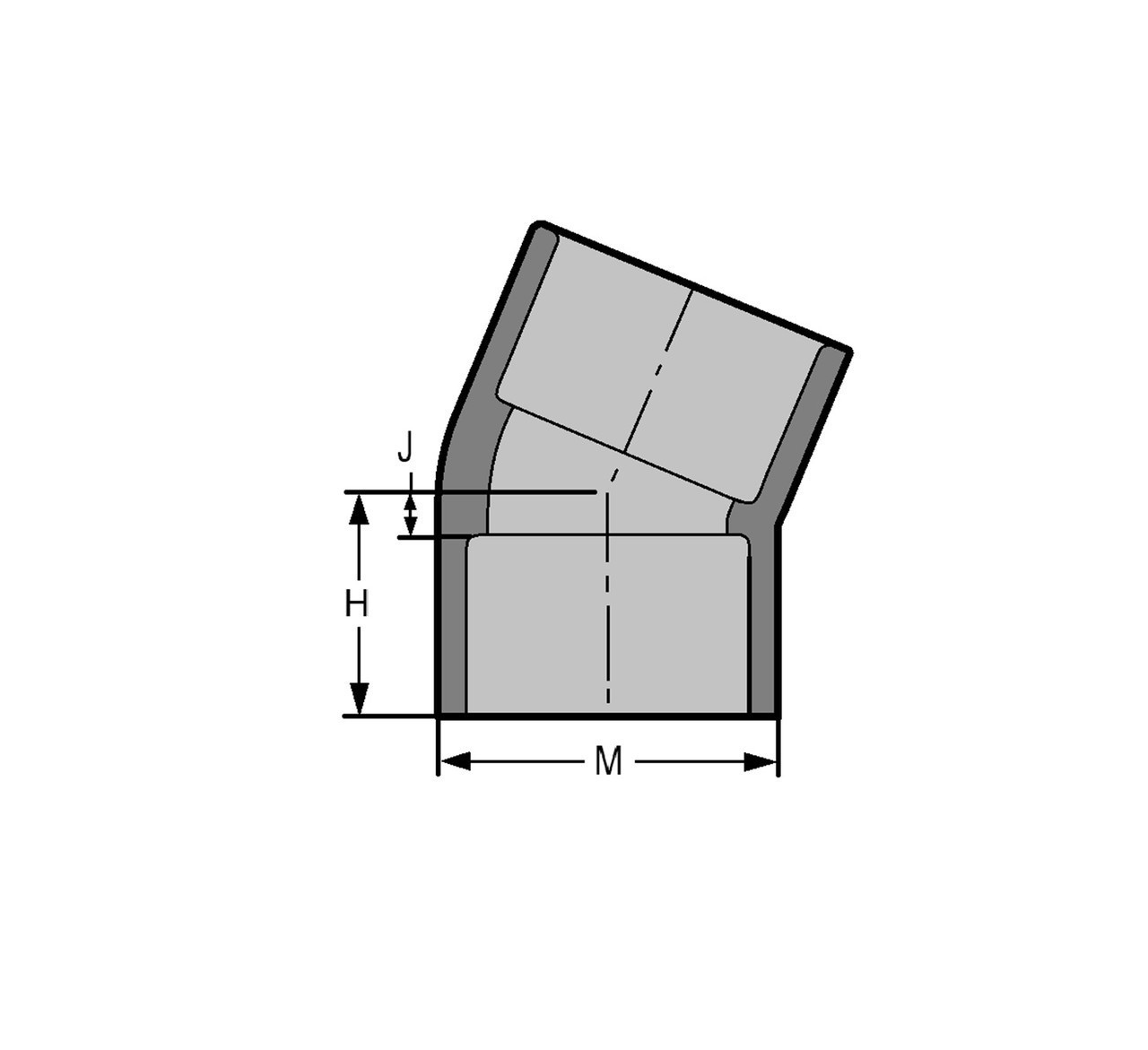 Spears 816-025C CPVC Elbow, 2-1/2", SCH 80, SOC, 22-1/2° - specs