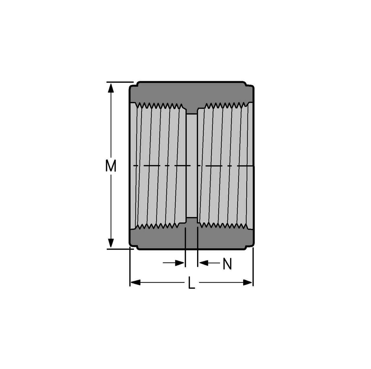Spears 830-005C CPVC Coupling, 1/2", SCH 80, FPT - Spec