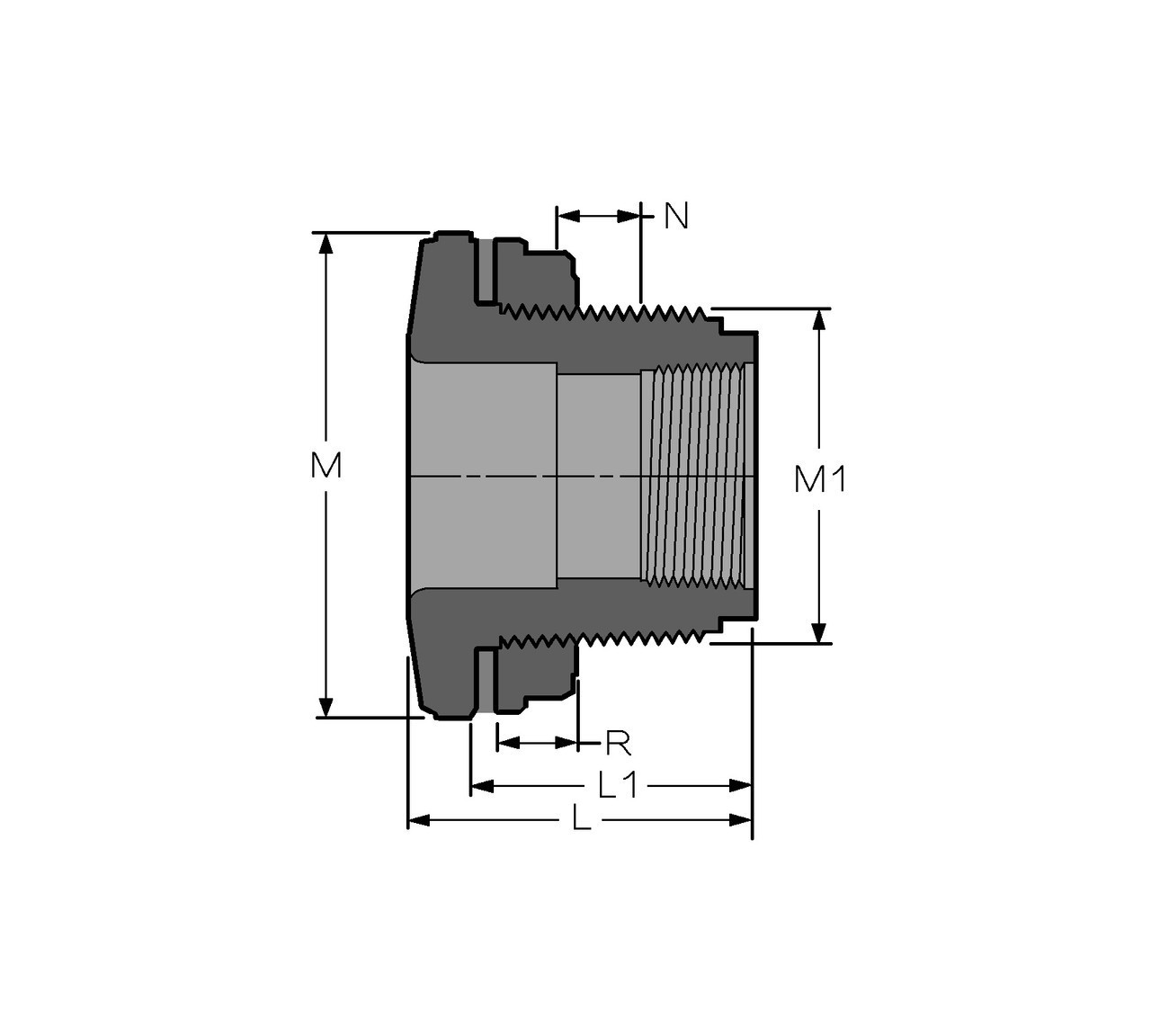 Spears 871-020C CPVC Tank Adaptor, 2", SCH 80, SOC x FPT - Specs