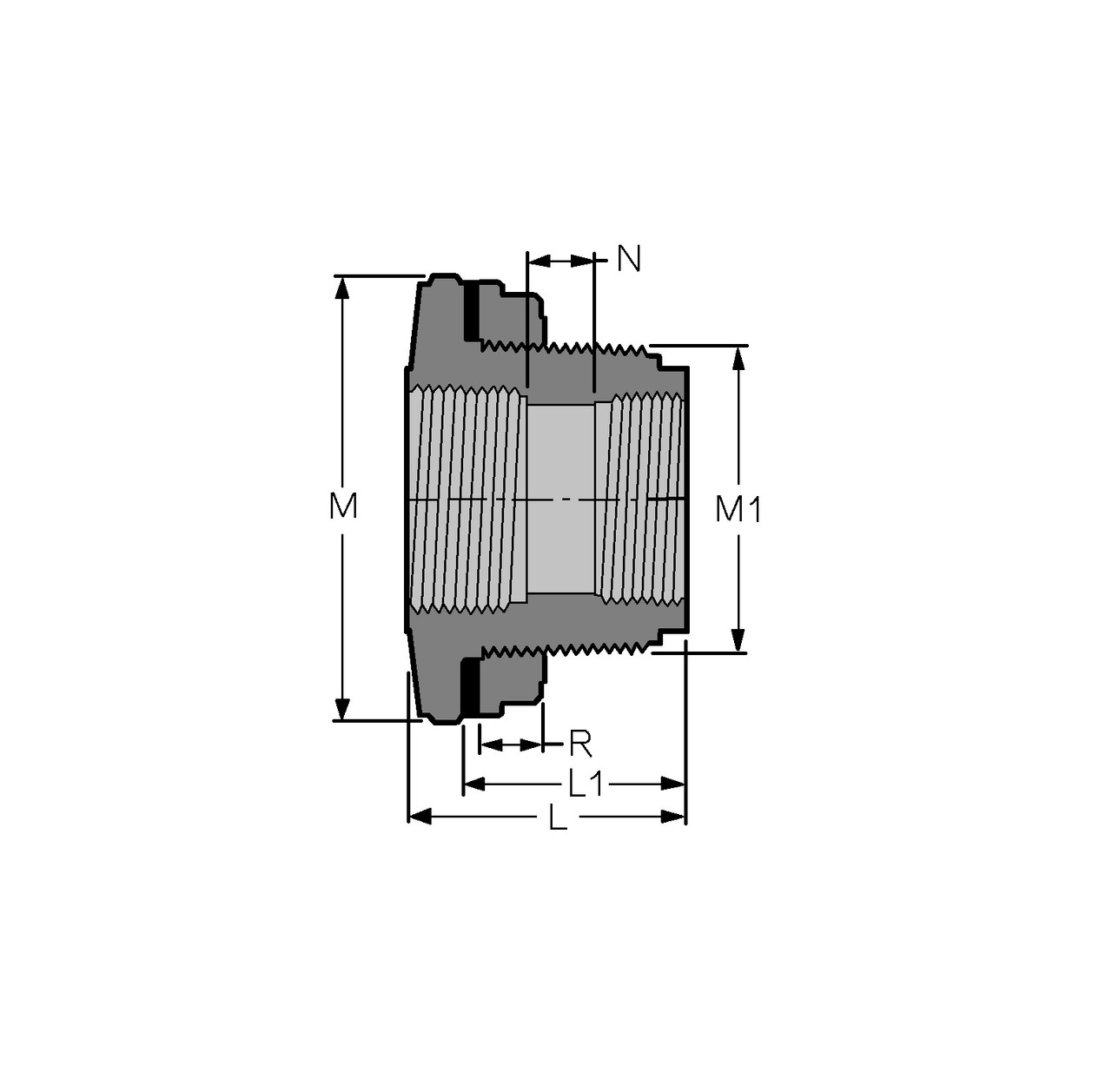Spears 872-005C CPVC Tank Adaptor, 1/2", SCH 80, FPT - Specs