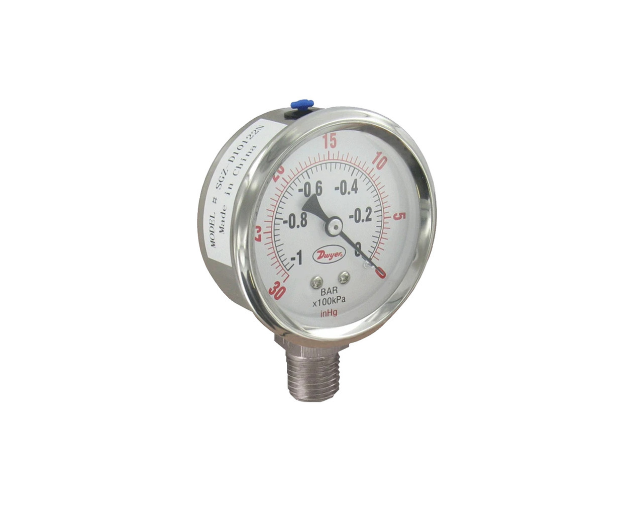 Dwyer SGZ-D10422N-GF Pressure Gage, 2.5" SS