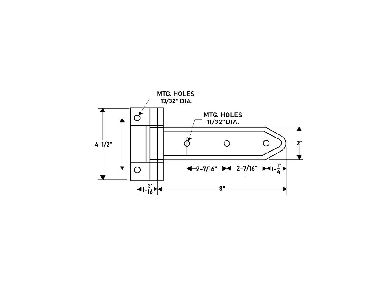 Polar 2408-SS Hinge, 8", Stainless