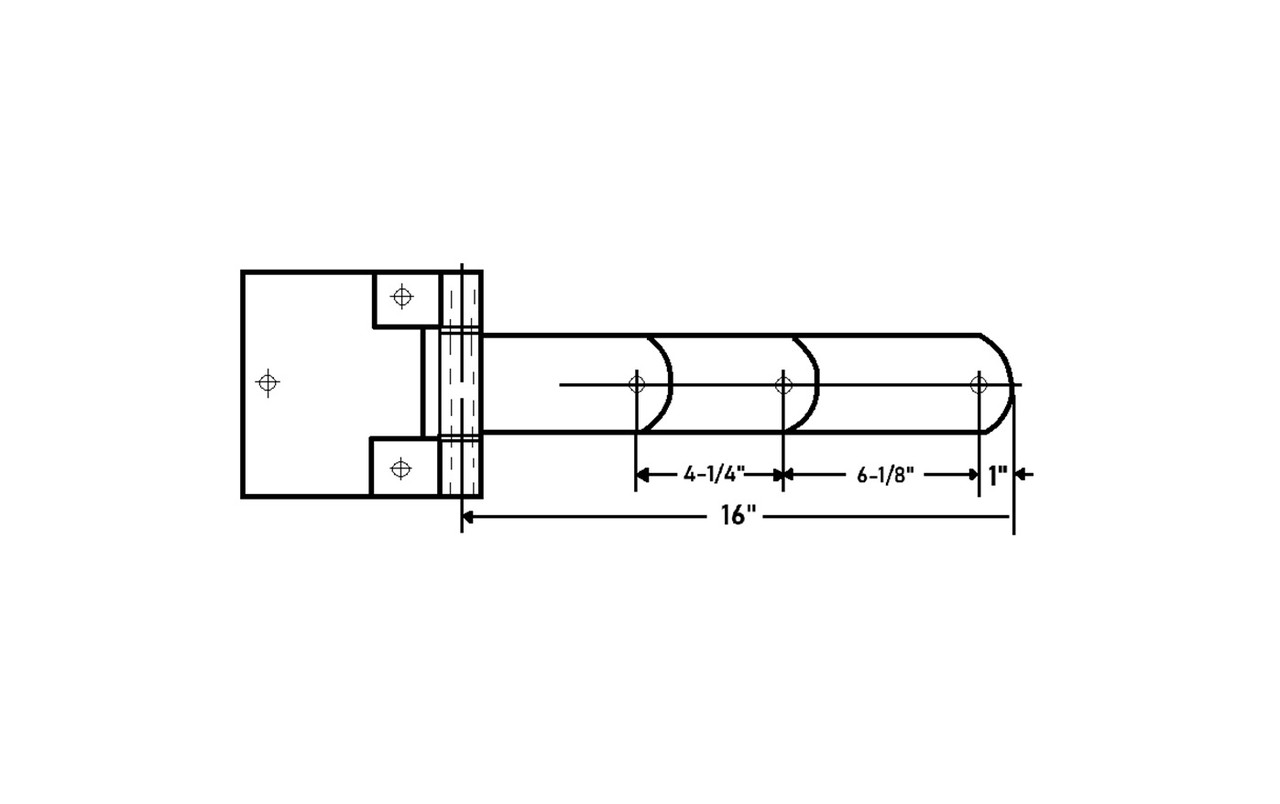 Polar 716 Square Corner Laminated Hinge, 16" Specs