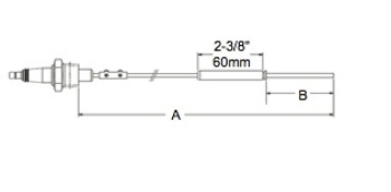 Eclipse 100050-9 Flame Rod, 1/2" NPT, 481mm Length Eclipse 100050-9 Flame Rod, 1/2" NPT, 481mm Length