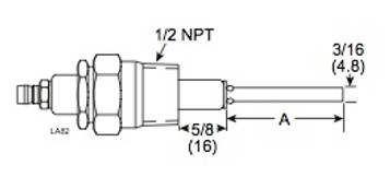 Eclipse 13312-5 Flame Rod, 1/2" NPT, Length 3" Eclipse 13312-5 Flame Rod, 1/2" NPT, Length 3"