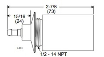 Eclipse 109031 Feedthrough Insulator, 2.87" Long