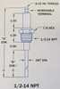 Horizon R6012 Spark ignitor or Flame Rod, 1/2" NPT, 10.38" Long