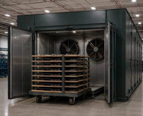 Drying oven with tray racks