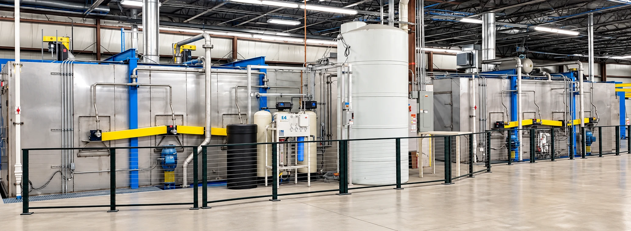Horizon industrial pretreatment washer integrated into a manufacturing finishing line