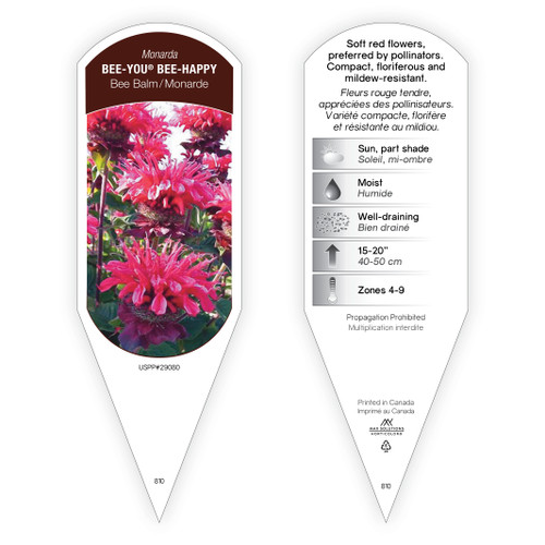 Monarda Tag Monarda Bee You Bee-Happy PP29080 1 Tag