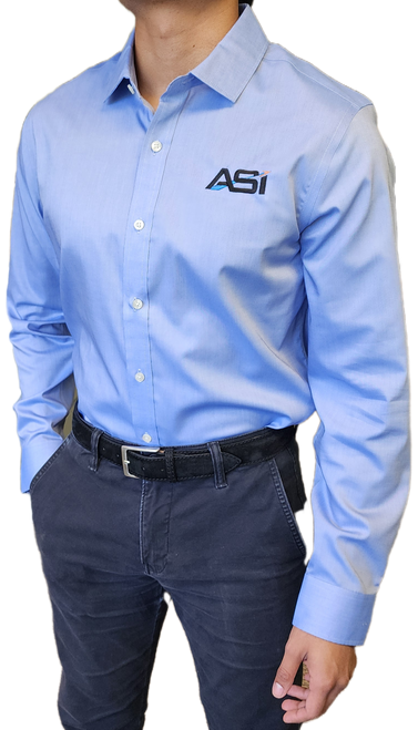 Sky Blue Men's Long Sleeve Dress Shirt