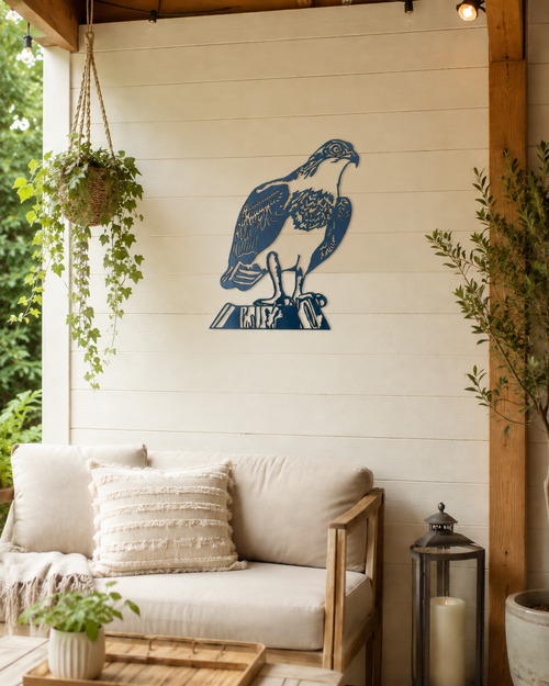 Osprey Bird standing, metal wall art