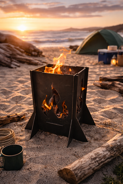Compact collapsible fire pit