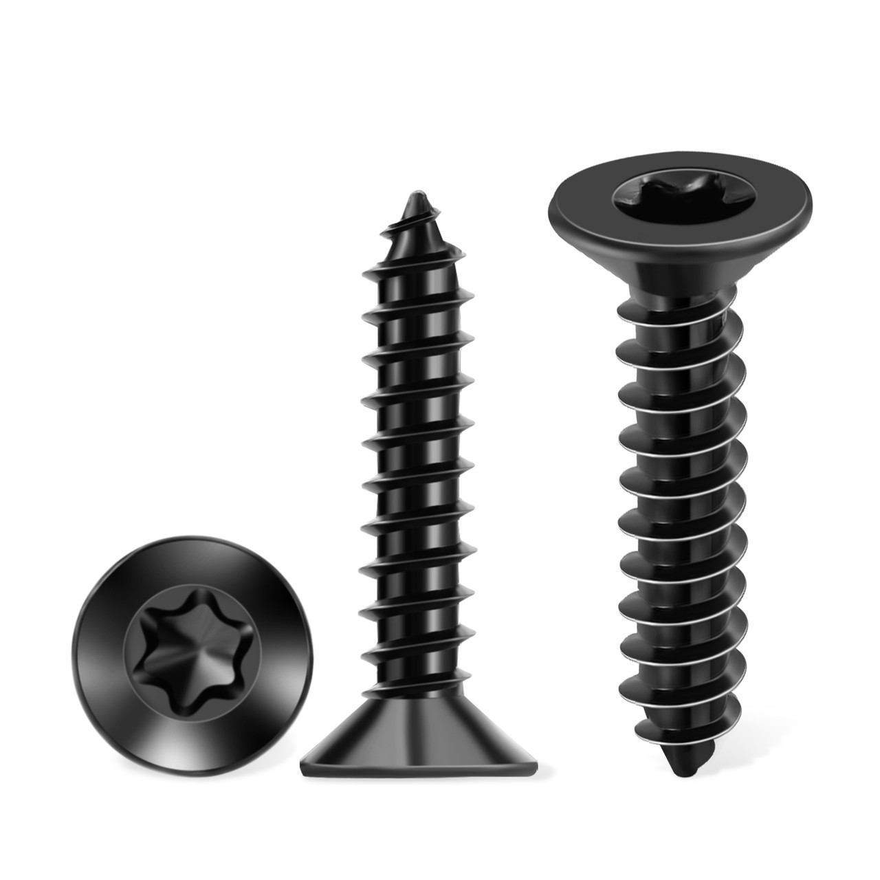 M2.6 Flat Head Star Stainless Steel 18-8 (A2) Black Coated Self-Tapping  Screws