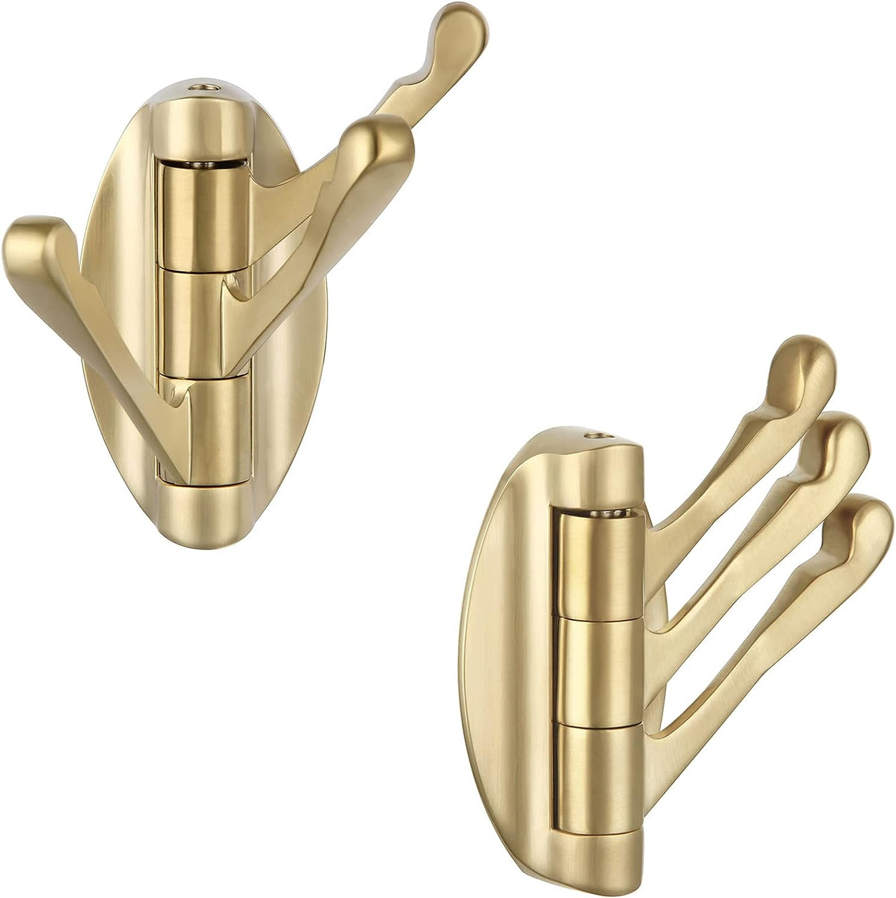 Foldable Gold Wall Hooks,Heavy Duty Wall Hooks for Hanging Coats Towels  Backpacks Bags Brushed Gold Towel Hooks in The  Bathroom,Closet,Entryway,Pool