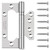 TPOHH 4 Inch X 3 Inch Stainless Steel Ball Bearing No-Mortise Door Hinges, Surface Mount Flat Leaf Hinge with Mounting Screws 3 Pack - Smooth Movement Rotatable 360° , Brushed Silver Finish