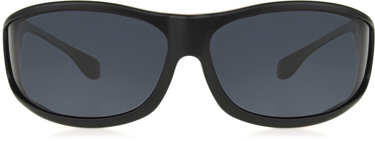 LIFM Polarized Sunglasses - Matte Black Splatter Wraparound Frame & Black  Single Lens with Custom Case