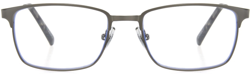 Men's Rectangle Blue Light Glasses In Gunmetal By Foster Grant - Braydon - +1.50