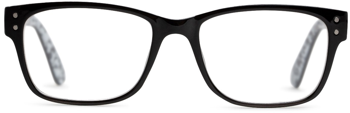 Unisex Square Reading Glasses In Black By Foster Grant - Iconic - +1.50