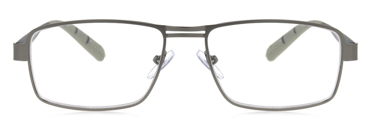 Men's Square Reading Glasses In Gunmetal By Foster Grant - IRONMAN® IM1004 - +1.00