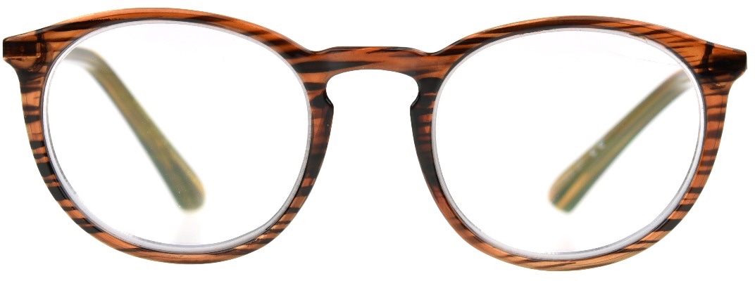 Unisex Round Blue Light Glasses In Brown By Foster Grant - McKay - +1.50
