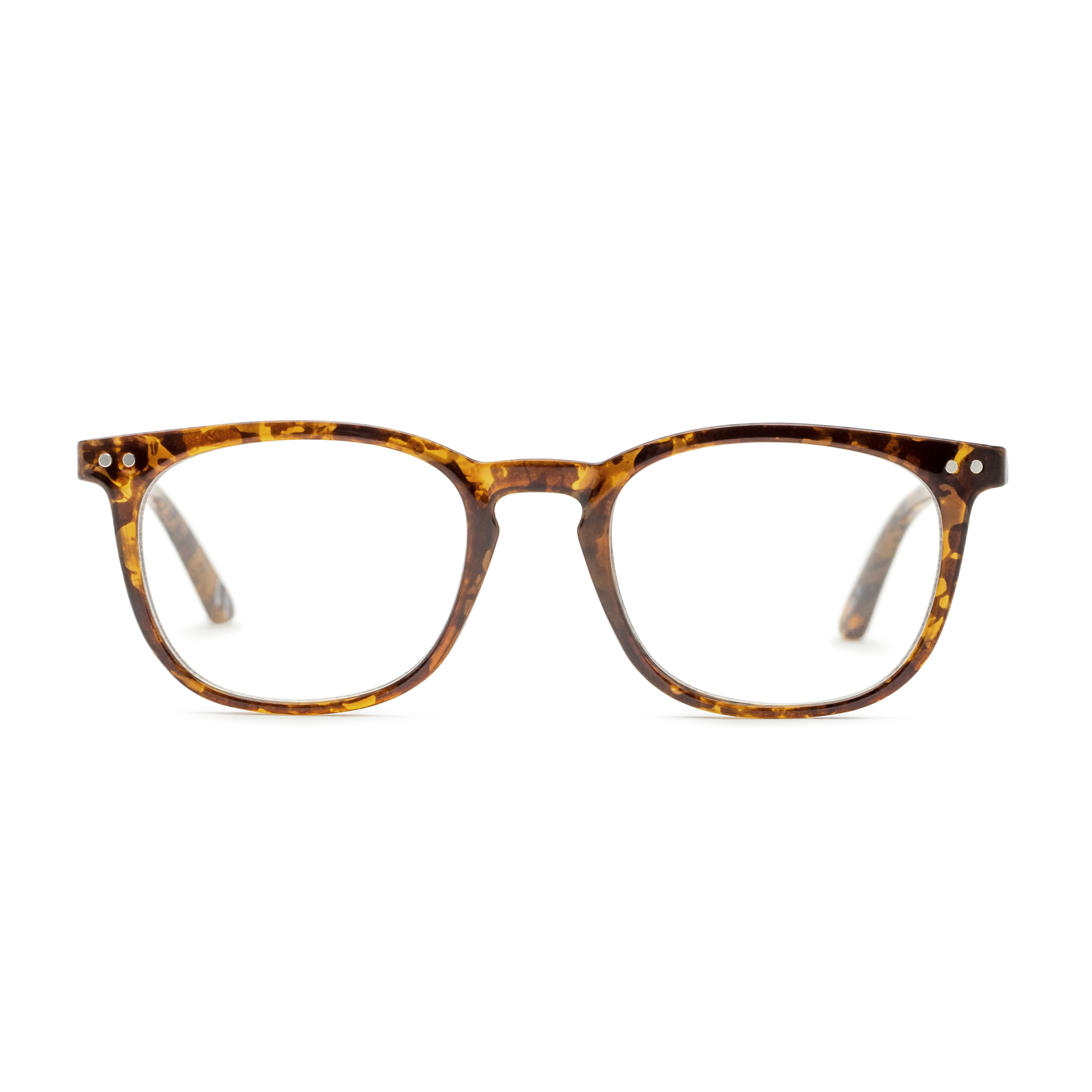 Men's Round Reading Glasses In Tortoise By Foster Grant - Caiden Pop Of Power® Bifocal Style Readers - +1.25