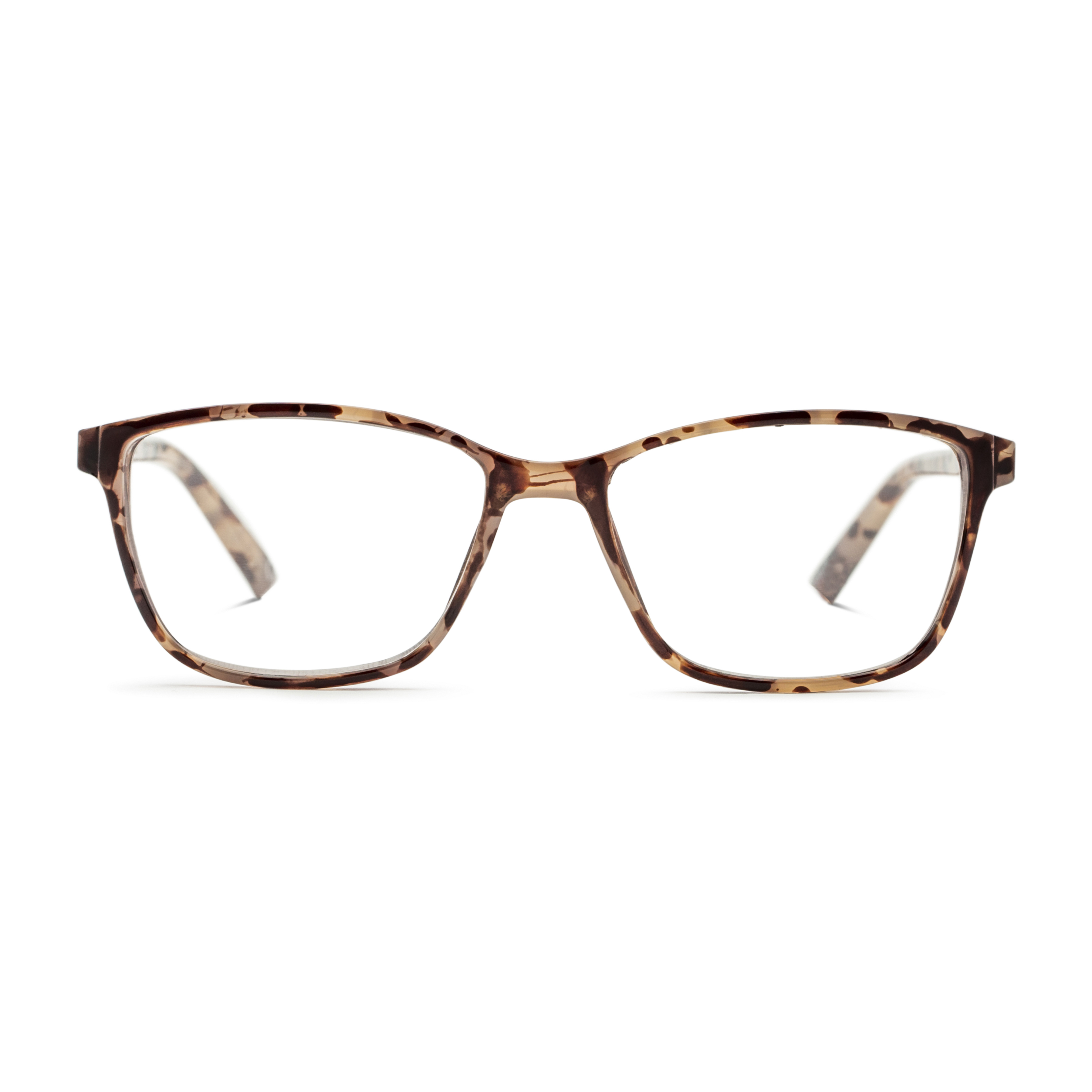 Women's Square Blue Light Glasses In Tortoise By Foster Grant - Margo Pop Of Power® Bifocal Style Readers - +1.50