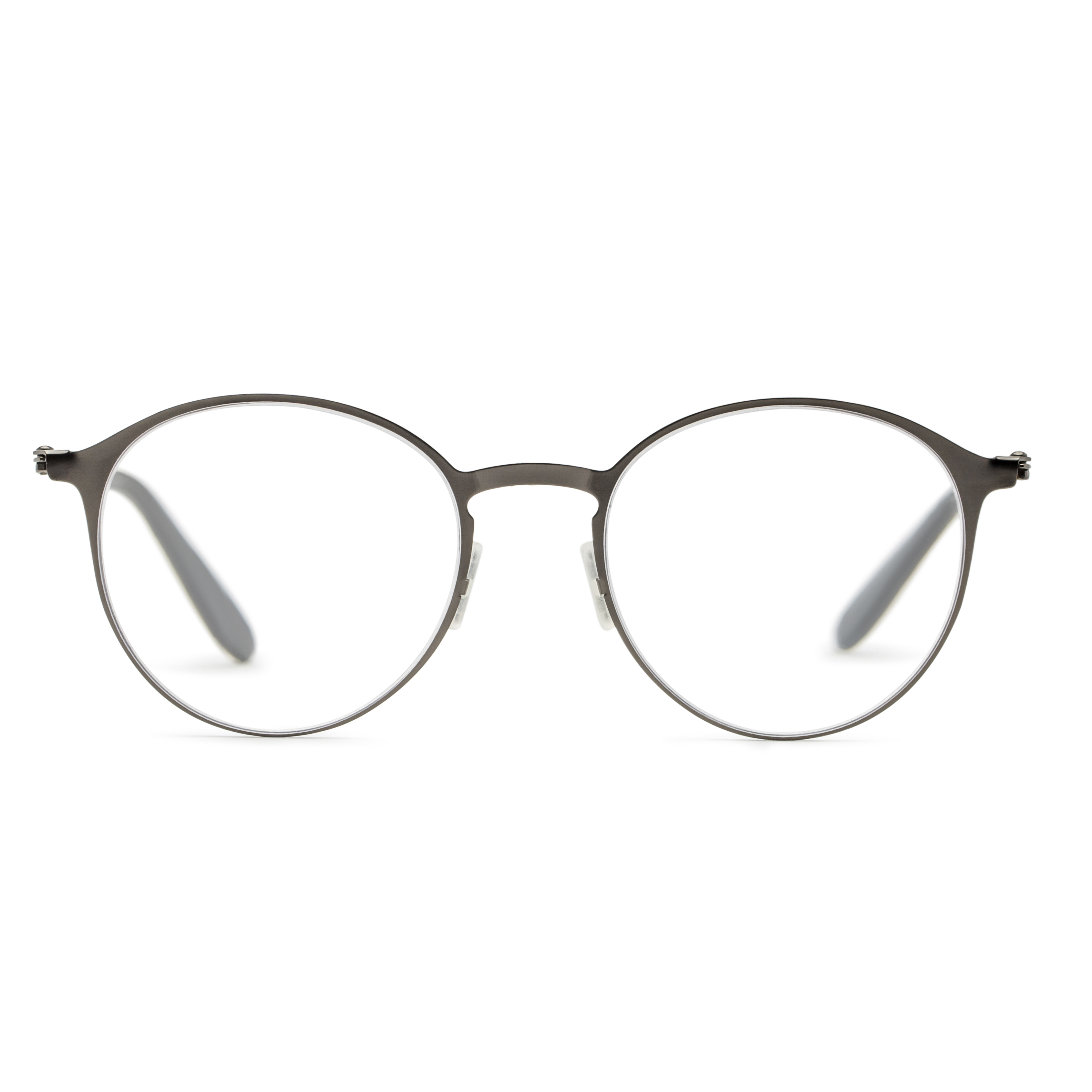 Unisex Round Sunglasses In Gunmetal With Clear Lenses By Foster Grant - Hayden Super Flat