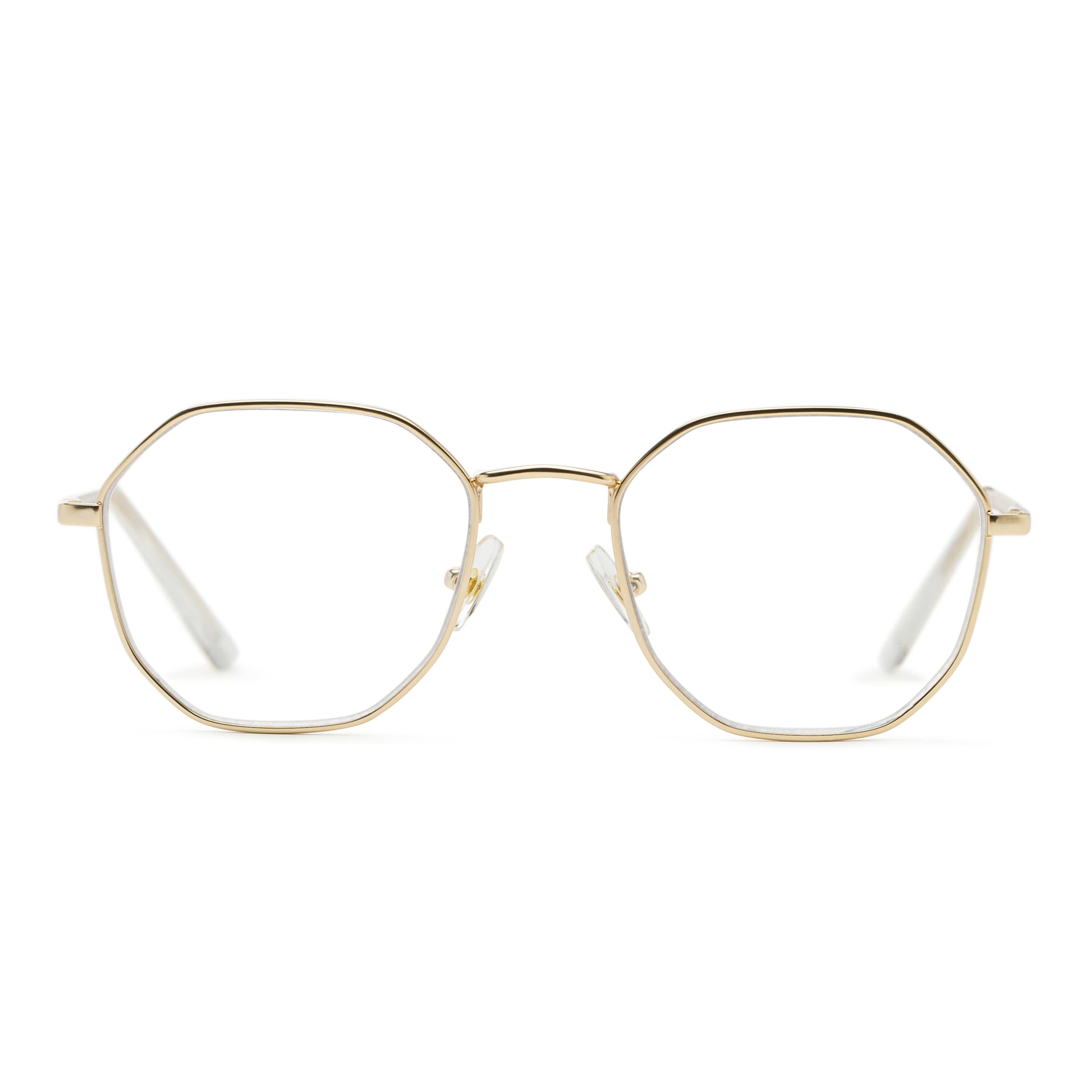 Women's Geometric Reading Glasses In Gold By Foster Grant - Cerritos - +1.50