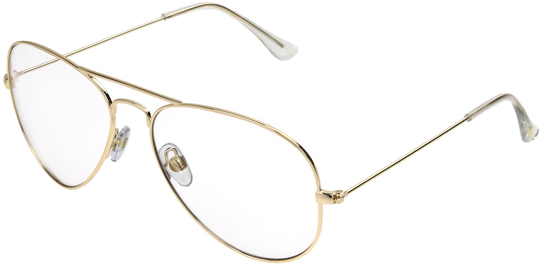 Unisex Aviator Blue Light Glasses In Gold By Foster Grant - Farrah Pop Of Power® Bifocal Style Readers - +1.50