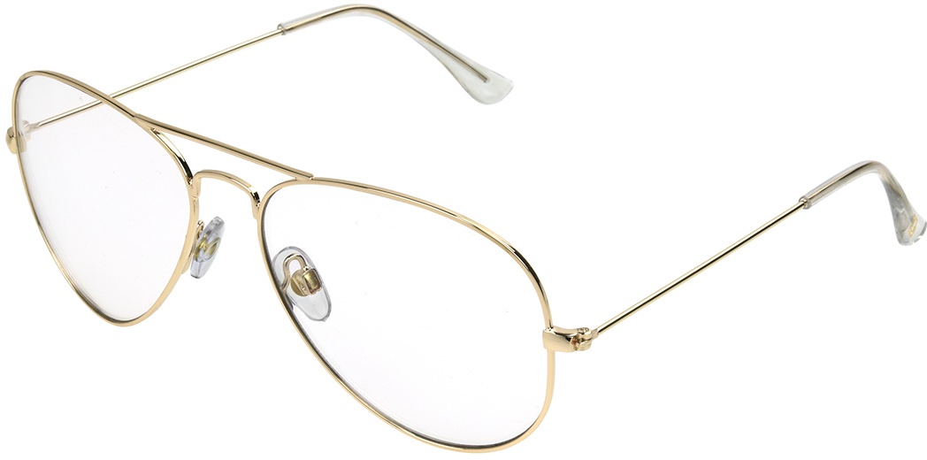 Unisex Aviator Blue Light Glasses In Gold By Foster Grant - Farrah Pop Of Power® Bifocal Style Readers - +2.00