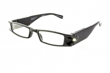 Unisex Rectangle Reading Glasses In Black By Foster Grant - Liberty Lighted - +3.25
