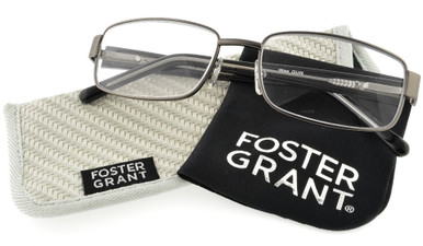Men's Rectangle Reading Glasses In Gunmetal By Foster Grant - Wes - +1.50