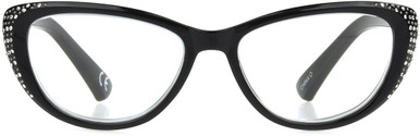 Women's Cat Eye Reading Glasses In Black By Foster Grant - Darla - +3.00
