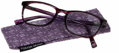 Women's Rectangle Reading Glasses In Purple By Foster Grant - Elana - +1.50