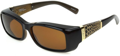 Women's Rectangle Sunglasses In Chocolate With Amber Lenses By Foster Grant - Freesia