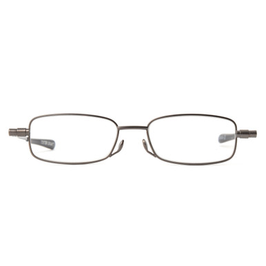 Unisex Rectangle Reading Glasses In Gunmetal By Foster Grant - Gavin Fold Flat - +3.25