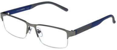 Men's Rectangle Reading Glasses In Gunmetal By Foster Grant - IRONMAN® IM1001 - +1.25