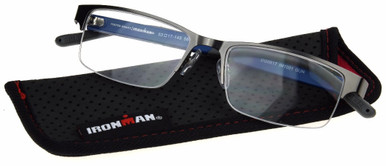 Men's Rectangle Reading Glasses In Gunmetal By Foster Grant - IRONMAN® IM1001 - +3.00