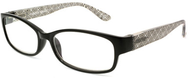 Women's Rectangle Reading Glasses In Black By Foster Grant - Kyra - +1.75