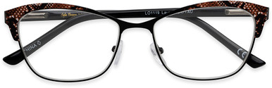Women's Cat Eye Reading Glasses In Black And Taupe By Foster Grant - Laura - +3.25