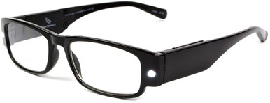 Unisex Rectangle Reading Glasses In Black By Foster Grant - Lloyd Lighted - +3.25