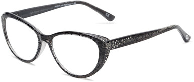 Women's Cat Eye Reading Glasses In Black Snake By Foster Grant - Marisol - +3.50