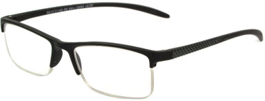 Men's Square Reading Glasses In Black By Foster Grant - Paolo - +2.00